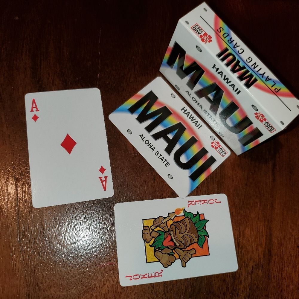 Maui License Plate Hawaii Playing Cards